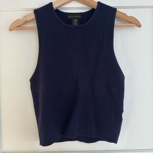House of Harlow 1960 Navy Ribbed Tank Top